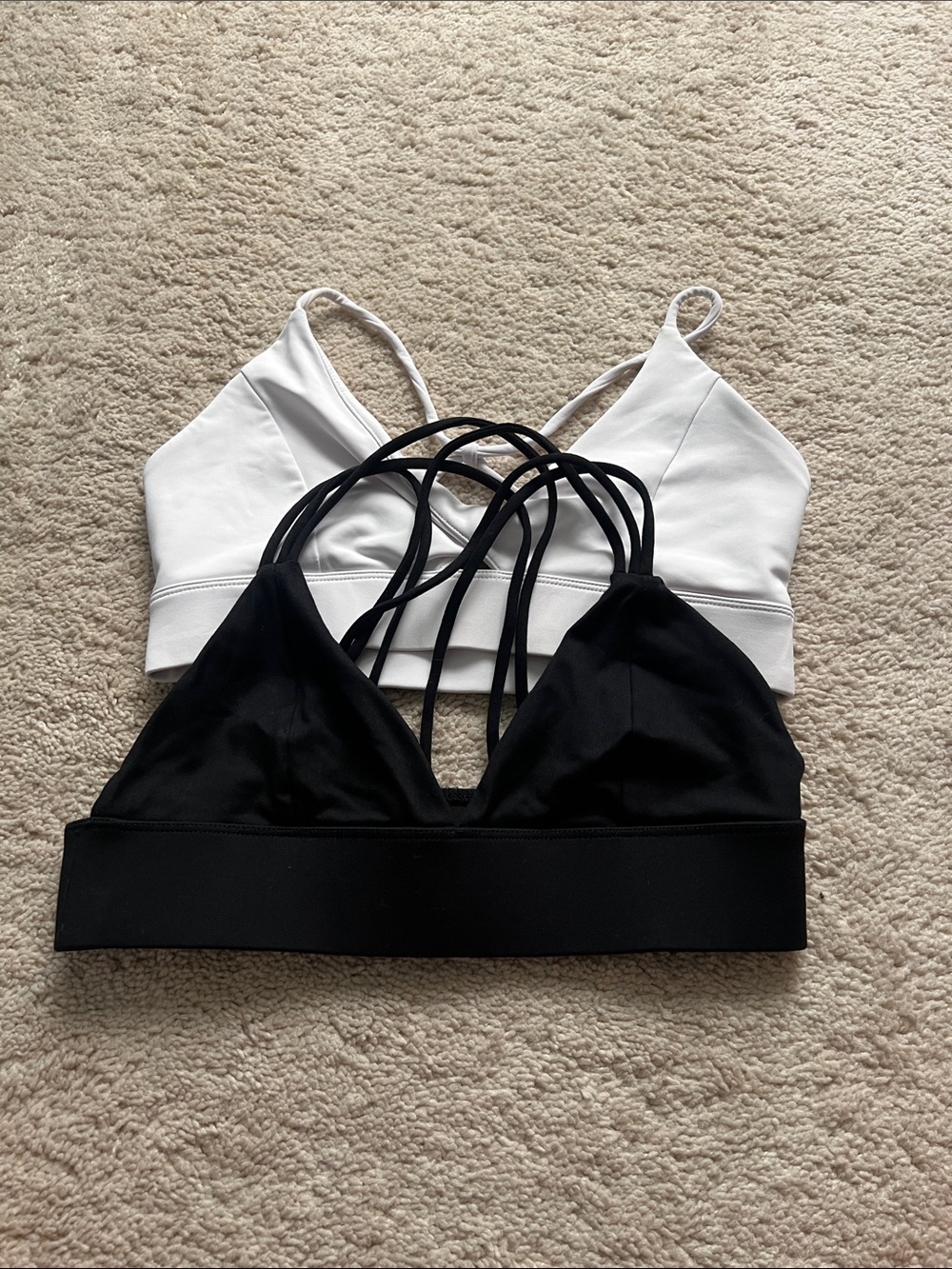 2 Strappy Triangle Bralettes/ sports bra